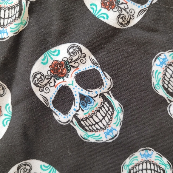 NOBO Black Day Of the Dead Full Length Leggings Size Junior's Large 11-13 NEW - Picture 3 of 4